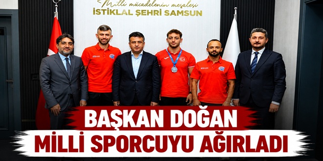 BAŞKAN DOĞAN MİLLİ SPORCUYU AĞIRLADI